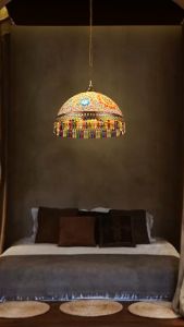 Bohemian Chandelier Retro Crystal Lamp Decorative Lamp Country Bedroom Dining Room Chandelier Cafe Staircase Chandelier