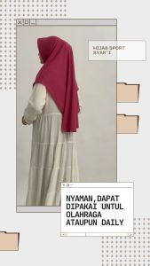 Maysaron Jilbab Sport Pet Tebal Hijab Instant Syari Menutup Dada Kerudung Instan Bahan Spandex Jersey HQ
