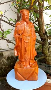 Tượng Khổng Minh (Gia Cát Lượng) gỗ hương cao 50cm - Tượng Phong Thủy - Trang Trí Nhà Cửa Decor - Quà Tặng Gỗ Mỹ Nghệ - Quà Tặng Tân Gia Khai Trương