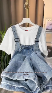 Womens Denim Overalls Shorts - High Waist Wide Leg Jumpsuit Designer Loose Fit for Spring & Summer