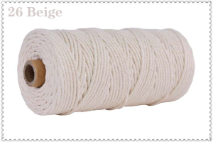 1Roll 3mm Macrame Cotton Cord Colorful Cotton Rope 100m for DIY Projects Gift Wrapping Home Decoration