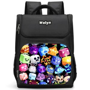 Lightweight Large Capacity Backpack ROBLOX Game Blox Fruits Style for Primary School Students Grade 2-3-4 Cartoon Print School Bag
