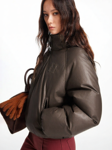 SEASON HIGH | New Fashion Stand Collar Simple Solid Color Casual Warm Cotton Jacket