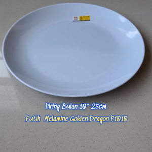 Piring Bulan 10" 25cm Melamine - Golden Dragon P1010