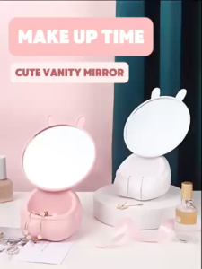 Aesthetic Portable Mirror Cermin Bunny Portable Beauty Mirror Kaca Rias Make Up Kaca Rias Make Up