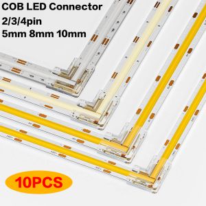 5mm 8mm 10mm 2/3/4pin COB LED Connector Seamless L Shape Corner Connectors FOB RGB CCT Tape Lights Connection 10pcs No Dark Area
