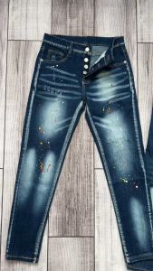 Quần jean nam  chất vải bò co giãn  phối khoá kéo gối loang màu cực chất mẫu mới-ATC77 SHOP