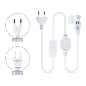 EU/US Plug for 220V/110V COB LED Strip Power Supply Plug with Button Switch Cable Light Accessories Plug Connector