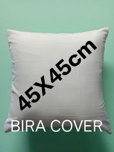 Sarung bantal sofa putih polos daleman 45X45cm memakai resleting