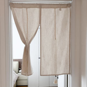 Rèm Cửa Vải Lanh Phong Cách Nhật Bản Cổ Điển Màu Be Rèm Cửa Phòng Ngủ Rèm Cửa Không Cần Khoan Rèm Cửa Che Chắn Phong Thủy