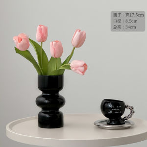 Vase Hydroponic Flower Niche Style Fancy Black Ins Style Accessible Luxury Glass Bottle Hallway TV Cabinet Living Room Decoration