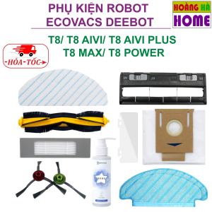 Phụ kiện robot hút bụi tương thích robot Ecovacs deebot T8 - Phụ kiện khăn lau chổi giữa chổi cạnh màng lọc túi rác nước lau sàn chất lượng cho robot hút bụi lau nhà