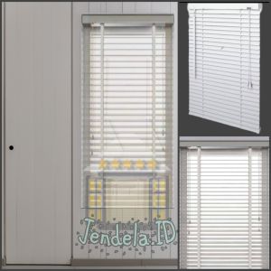 Tirai Gulung ukuran 58x107cm Venetian Blind 25mm - Putih tirai penutup hordeng kerai