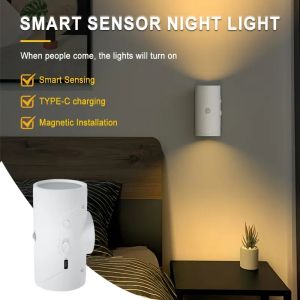 Rechargeable LED Night Light with Motion Sensor Wall Lamp 3 Light Modes Indoor Light Magnetic Staircase Light