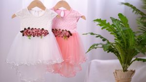 BCBL Baju Baby Girl Dress Gaun Baby Girls Clothes Girls Dress Short Sleeve Summer Dress Kids Tutu Tulle Dress Baby Girls Party Dress