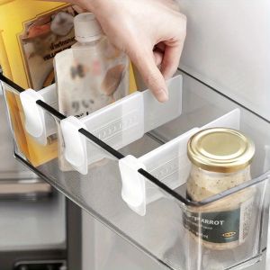 4 Pack Fridge Organizer Dividers Clear Plastic Adjustable Refrigerator Shelf Separators Kitchen Storage Holders Container 2