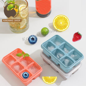 บล็อกซิลิโคนทำน้ำแข็งกับถาดทำน้ำแข็ง 6กมิน 1ถาดทำได้