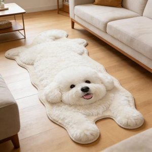 VIKAMA Cartoon Corgi Irregular Runner Carpet Anti‑Slip Soft Floor Rug For Bedroom Living Room Home Decor