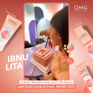 OMG Oh My Glow Glam Bright Booster Face Wash Cleanser Brightening and Skin Barrier with Niacinamide and Peptide +++ | 50ML | 100ML | Pembersih Wajah