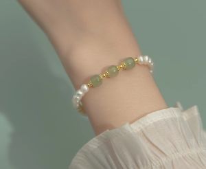 Vòng tay nữ mic charm xinh xinh kiểu Hàn ngọc trai nuôi