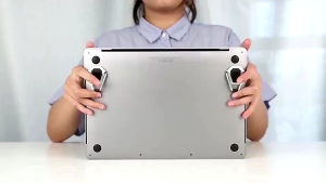1pair Portable Metal Foldable Laptop Stand Base Adjustable Anti-Slip Notebook Holder Universal Small Metal Desktop Stand Cooling Bracket Accessories