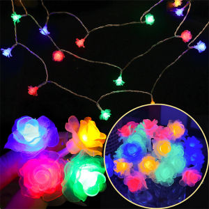 6M Battery/USB Power leds Rose Flower Holiday String Lights For Home Garden Valentine Wedding Decoration Christmas Flower Lights Garland