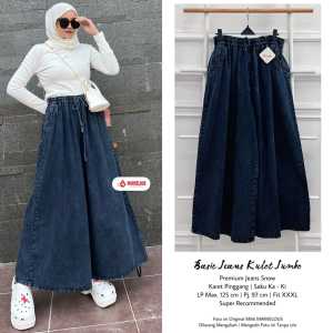 BASIC JEANS KULOT JUMBO CELANA WANITA BIGSIZE PREMIUM LP 120 CM SIZE FIT XXL