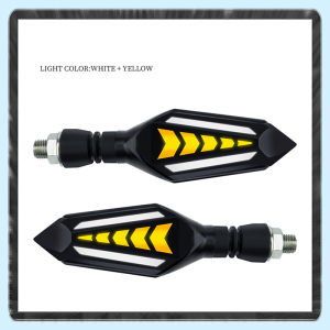 KEVANLY | LED Motorcycle Turn Signals Light Universal Double-Sided Arrow Flowing Water Blinker Light Motor Front Rear LED Indicators Light