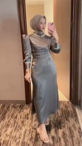 [TERMURAH] Hanum Dress Satin Mermaid || Dress Viral Pesta || Baju Kondangan || Dress Murah Gamis Dres Lebaran