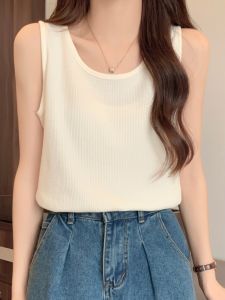 New 2025 Womens Black Blazer Vest Strapless Base Layer Summer Outerwear Top Fashionable Backless Loose Fit Pure Color