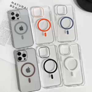 Yoobao YC16 Crystal Clear Hard Acrylic Magnetic Charging Cover Cases  For iPh 11/ 12/ 13/ 14/ 15/ 16/ 17