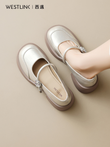 Thick Sole Mary Jane Shoes Elegant Fashion Chunky Heel