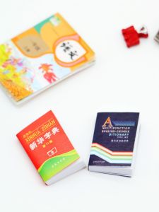 Miniature Dollhouse Classroom Scene Dictum Miniature Display Item DIY Simulation New Chinese Dictionary Toy for Ages 14+