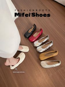 MIFEI | Retro Fake Toes Height Increasing Womens Shoes Silver Ballet Style Big Size