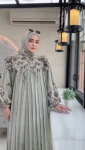 K-FASHION Gamis Hijab Wanita Premium Adem Busui Kekinian Modern Baju Muslim Dewasa Terbaru Untuk Kondangan Pesta Umroh Zaviya