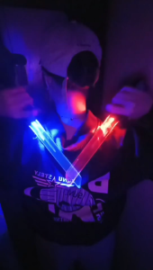 SSP Glow Saber Toys 2-Piece Set Features Cool Red & Blue Light-Up Effects for Creative Play