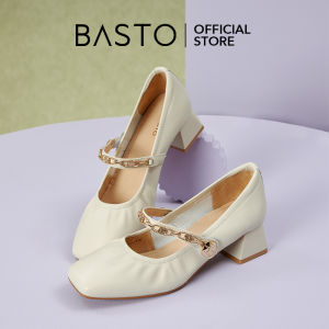 BASTO Womens Mary Jane Pumps Shoes รองเท้าแมรี่เจน นิ้วเท้าเหลี่ยม รองเท้าส้นสูง KA235