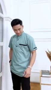 BAJU KOKO PRIA GUS AZMI / BAJU KOKO PRIA LENGAN PENDEK/KOKO BORDIR/KOKO MUSLIM/KEMEJA KOKO