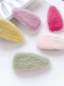 Candy Colored BB Clip Oreo Style Cute Sheep Fur Plush Hair Accessories Versatile Autumn Winter Popular Online Fashion Hair Decorations