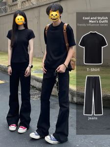 Slim Elastic Mens Jeans Pants Straight Leg Narrow Fit