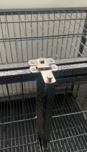 PET CAGE TWO DOORS METAL GRAY CAT DOG CAGE WITH TRAY / A605