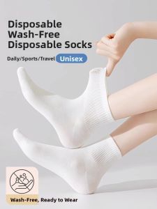 MONLEYTA | Pure Cotton Disposable Socks Mens Anti-Odor Daily Throwaway Lazy Persons Socks Spring Summer New Style Single Pack Of 100