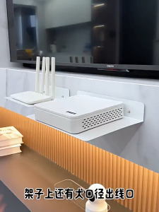 Quivlox Router Rack Bracket Adhesive Wall Shelf WiFi Modem Set-top Box Holder Indoor Camera Mount Storage Rak Serbaguna