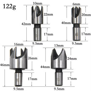 4pc round Handle Barrel/claw Type Wooden Plug Drill Woodworking Hole Opener Reaming Drill Bit Removal Tool Cutting Tool Set