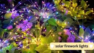 Solar Garden Lights Outdoor 200LED Firework Lights Multicolor for Yard Pathway Flowerbed Planter Balcony Patio Decor Waterproof