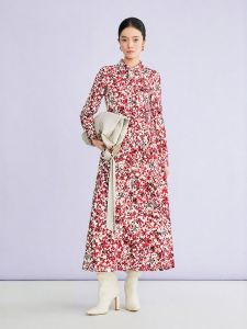 New Spring Fashion Hand-drawn Floral Print Dress