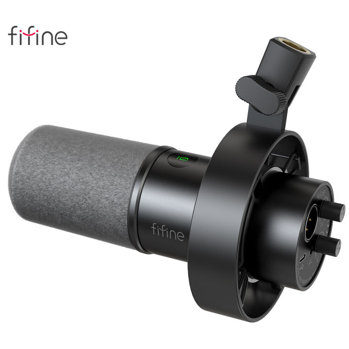 FIFINE K688 USB/XLR Dynamic Microphone with Shock Mount,Touchmute,Monitor headphone jack