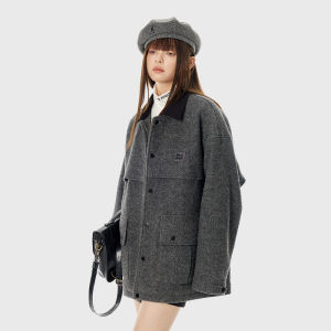 Turn Signal | 100 Wool Flannel Collar Ladies Coat