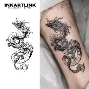 Dragon temporary tattoo sticker waterproof magic tattoo lasts to 15 days fake tattoo semi permanent tattoo