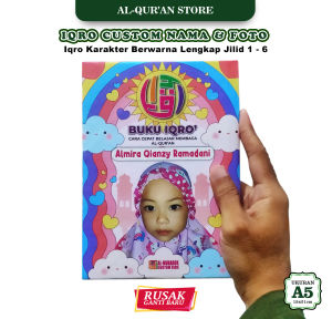 Iqro Ngaji Anak 1 Sampai 6 Ukuran Besar Iqrok Custom Nama karakter Ikrok Warna Milenial Ada Namanya